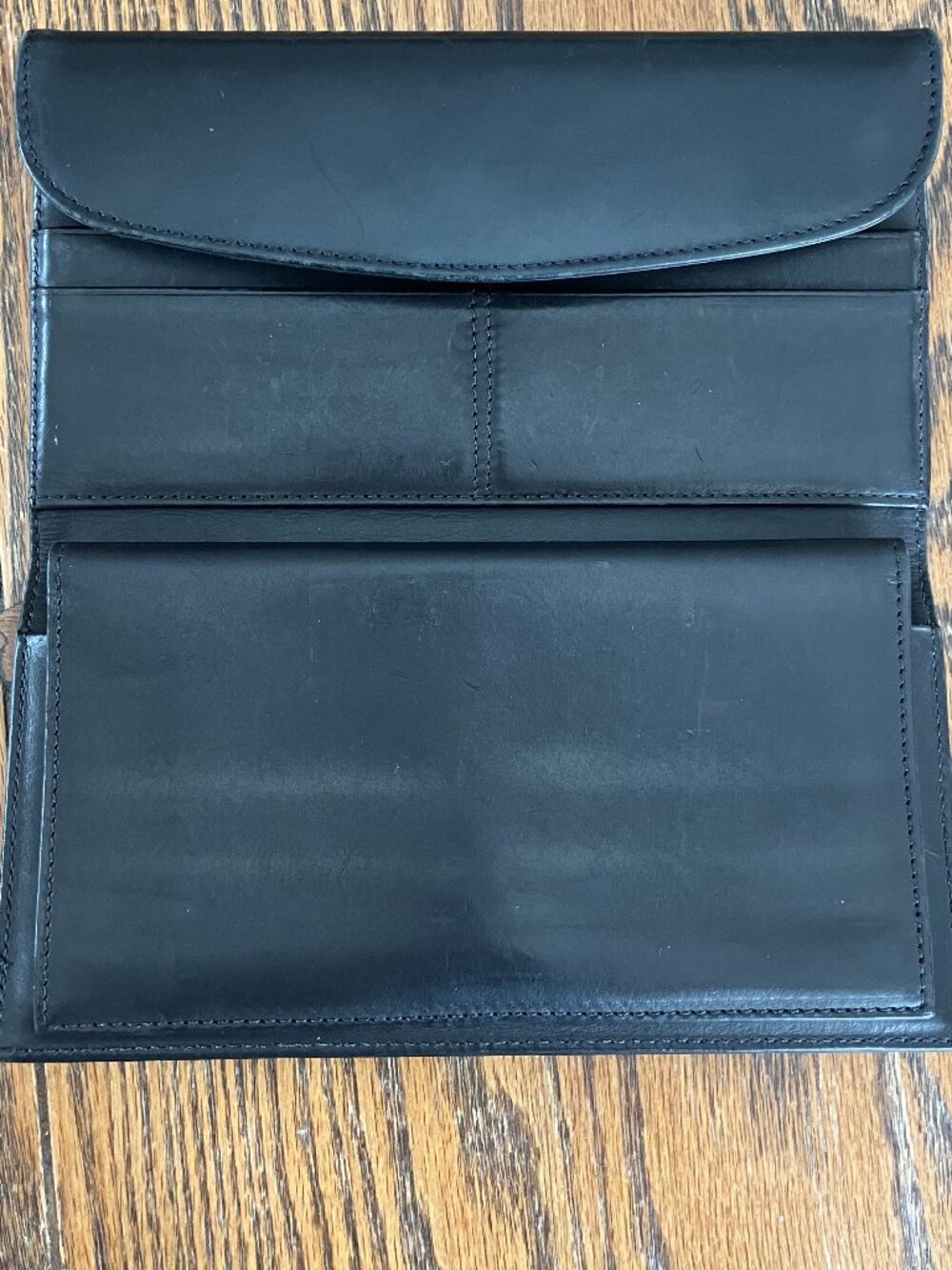 Vintage Coach Black Leather Wallet w/ Checkbook Holder - Picture 5 of 9